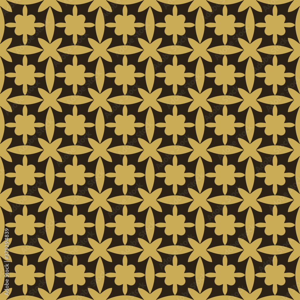 Decorative geometric pattern. Gold and black colors. Seamless wallpaper texture. Background pattern. Vector graphics.