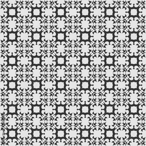 Symmetry background pattern. The background image is black and white. Seamless geometric pattern, wallpaper texture. Vector