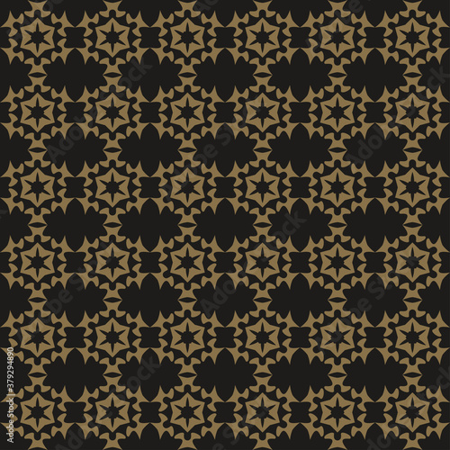Golden background pattern. Black and gold background image. Seamless geometric pattern, wallpaper texture. Vector