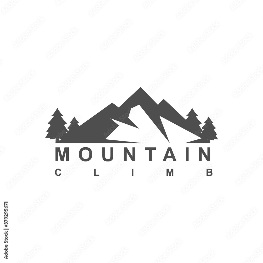 vintage silhouette mountaine logo design, mountine vector logo