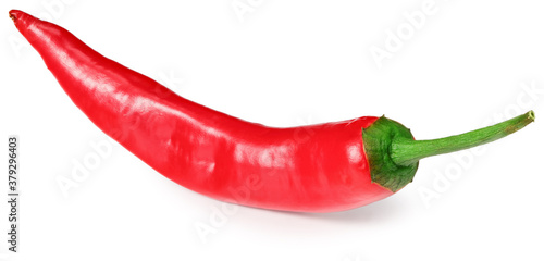 red hot chili peppers isolated on white background. full depth of field