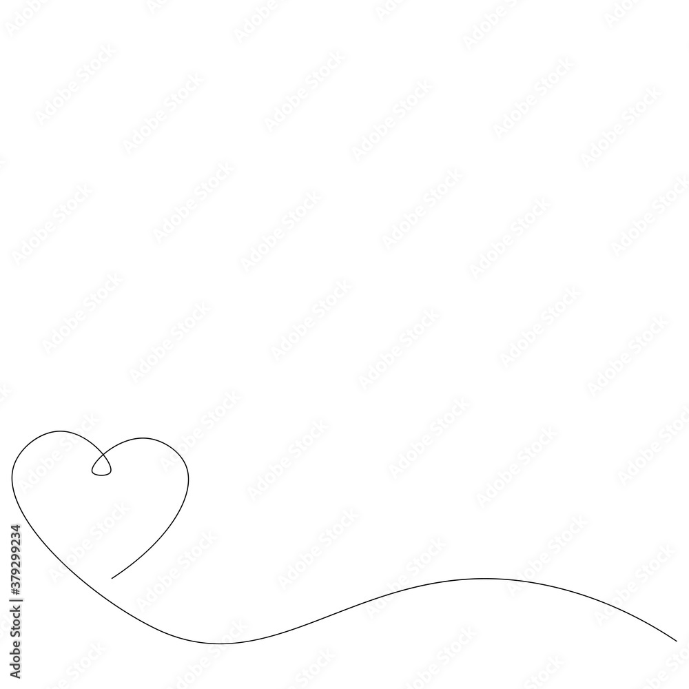 Valentine day background with heart line drawing. Vector illustration Valentine day background with heart line drawing. Vector illustration
