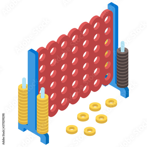 
Isometric vector design of connect four icon
