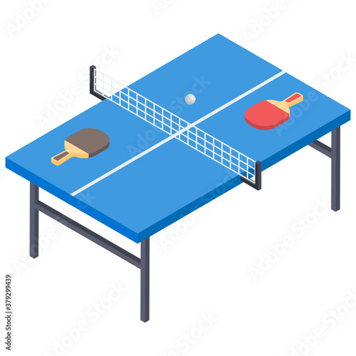 
Rackets and ball on table showing table tennis icon
