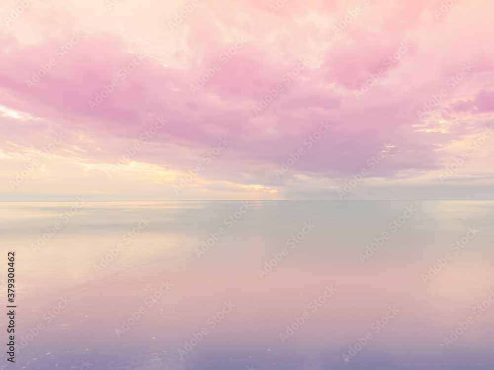 Pastel color sea and sky.Beautiful landscape seaside background.