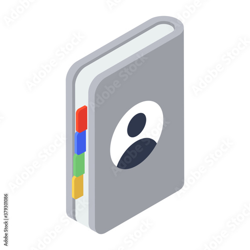 
Trendy vector style of contact book, phone book concept 
