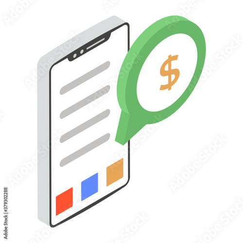 
Dollar inside a speech bubble, editable vector of business chat 
