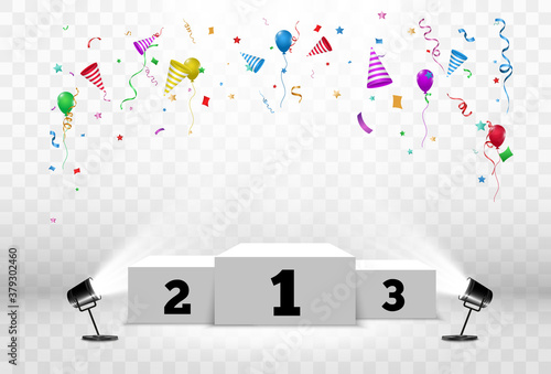 Vector illustration for award winners. Pedestal or platform for honoring prize winners.	
