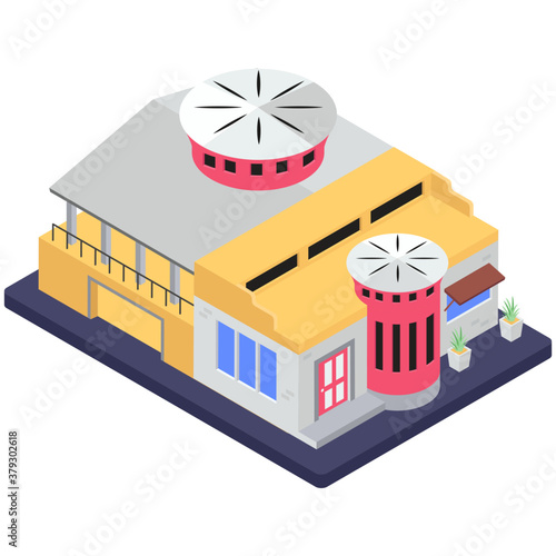 
Isometric design tourist resort, pir sohawa icon
