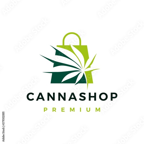 cannabis shop store logo vector icon illustration