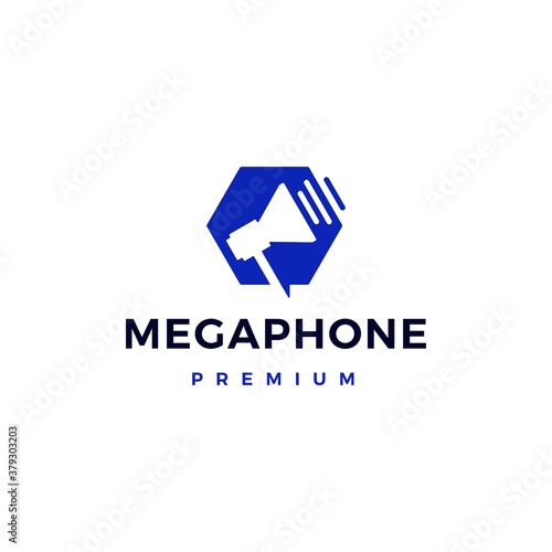 megaphone hand speaker portable logo vector icon illustration