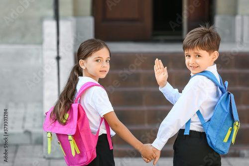Valokuva Little pupils going to school