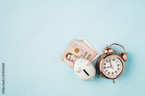 Saving piggy bank with Thai...