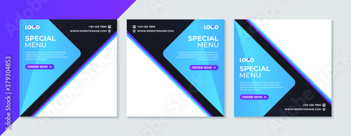 Food culinary menu banner for social media post template. Elegant sale and discount promo backgrounds for digital marketing.
