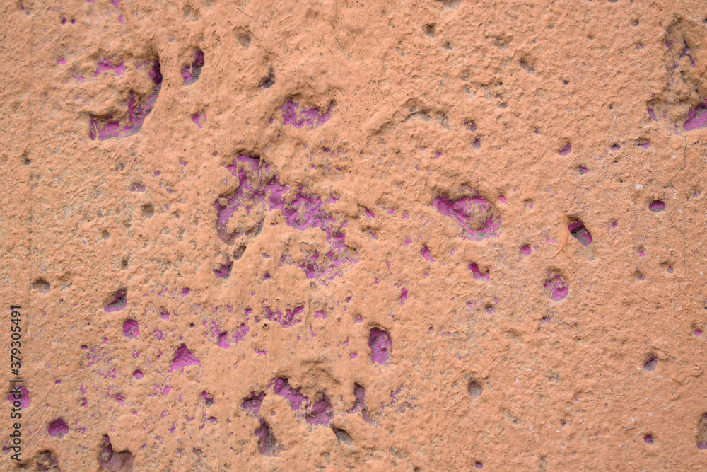 Old wall with grooves covered with paint. Color - Tapestry, Calico. Irregularities. Old wall with grooves covered with paint. Color - Tapestry, Calico. Irregularities.