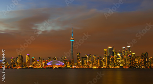 Toronto downtown Skyline at twilight in Ontario, Canada