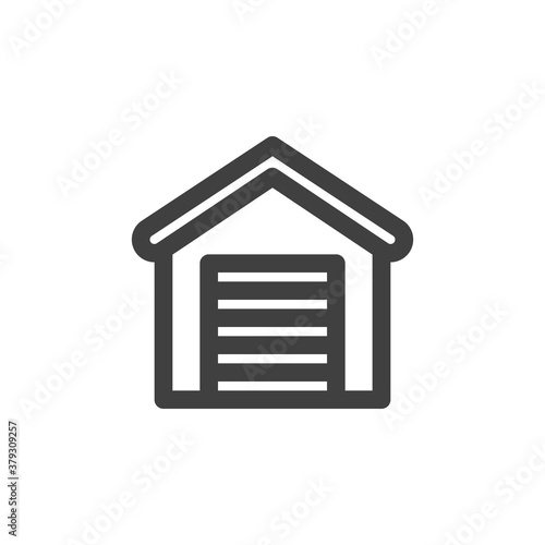 Garage door line icon. linear style sign for mobile concept and web design. Car garage outline vector icon. Symbol, logo illustration. Vector graphics