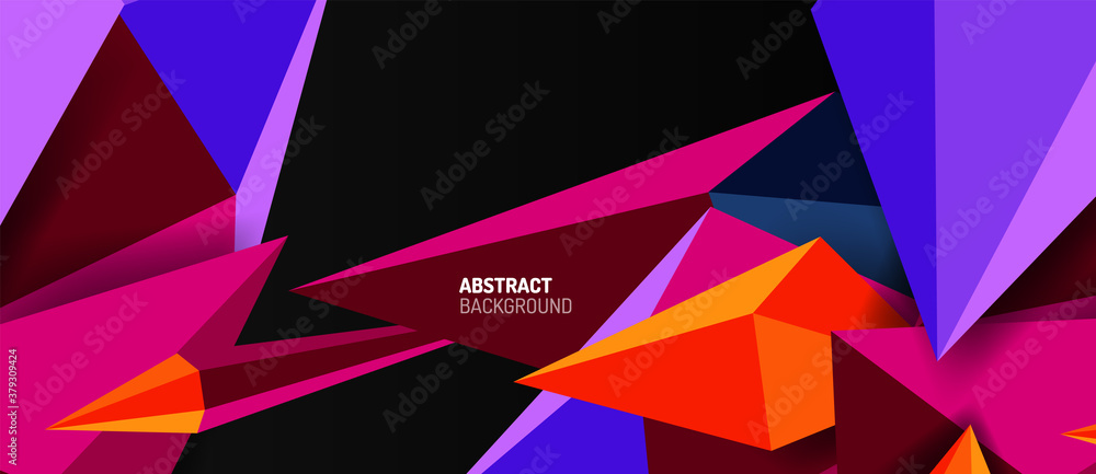 3d low poly abstract shape background vector illustration