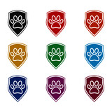 Animal health insurance icon, color set