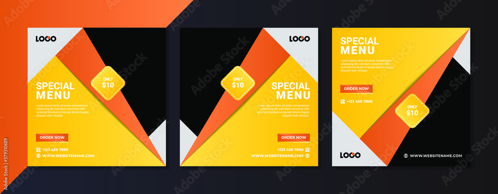Food culinary menu banner for social media post template. Elegant sale and discount promo backgrounds for digital marketing. Food culinary menu banner for social media post template. Elegant sale and discount promo backgrounds for digital marketing.