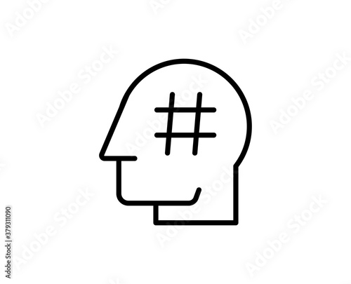 Fototapeta Naklejka Na Ścianę i Meble -  Hashtag line icon