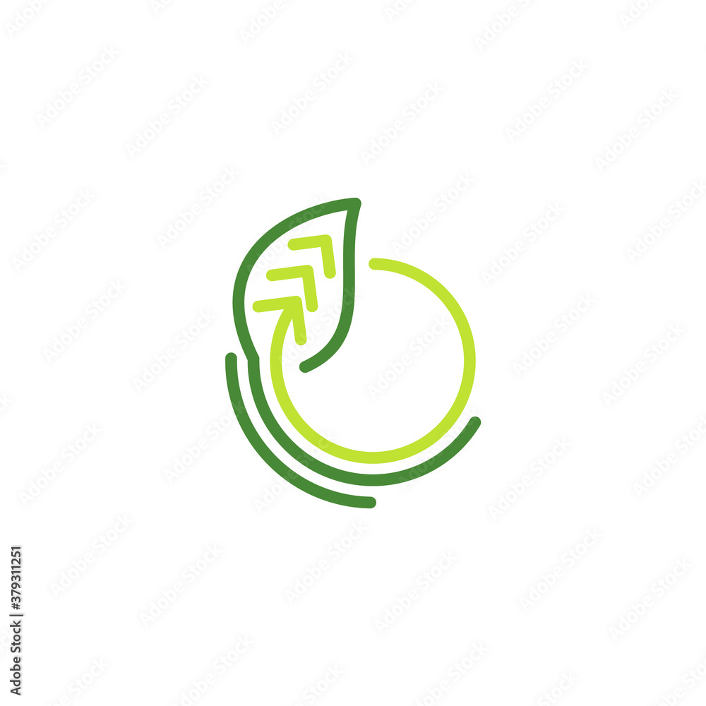 logo of a leaf with circle and arrows logo of a leaf with circle and arrows