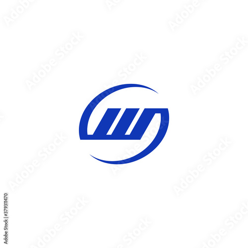Free Download corporate letter w logo inside a swoosh circle - GFXLoad