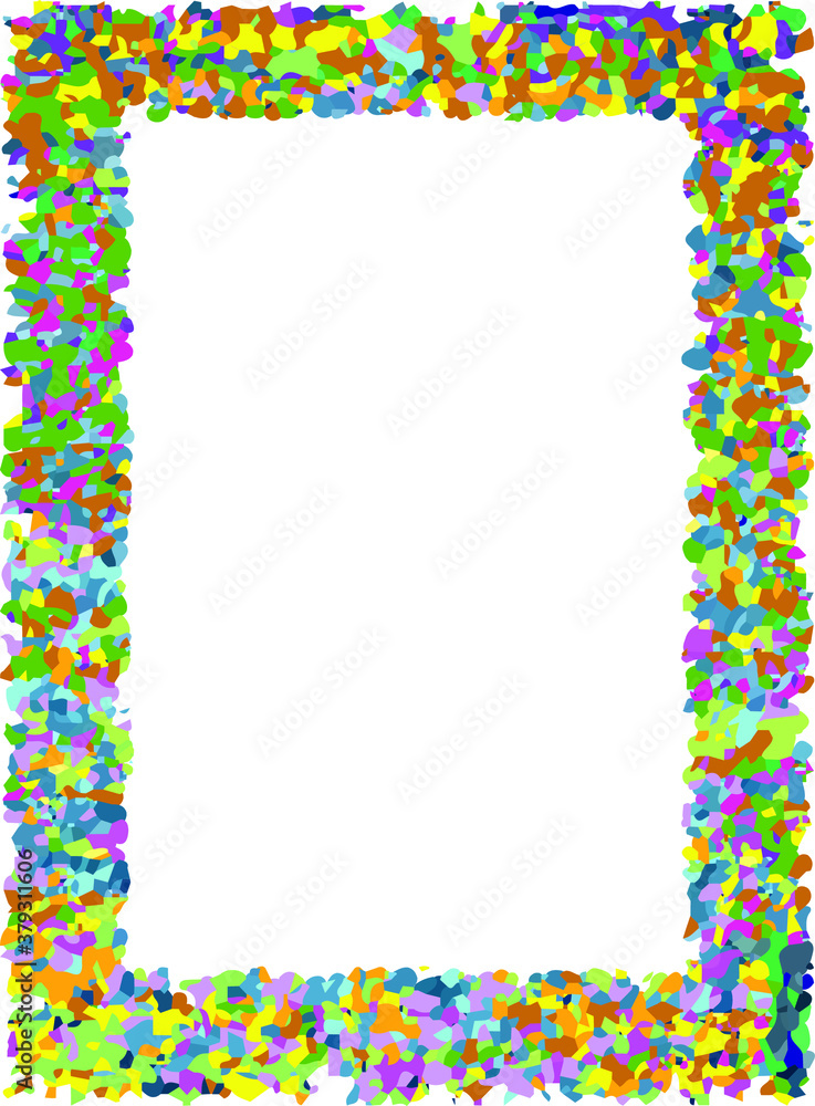 Color frame made of pixels with an abstract ornament