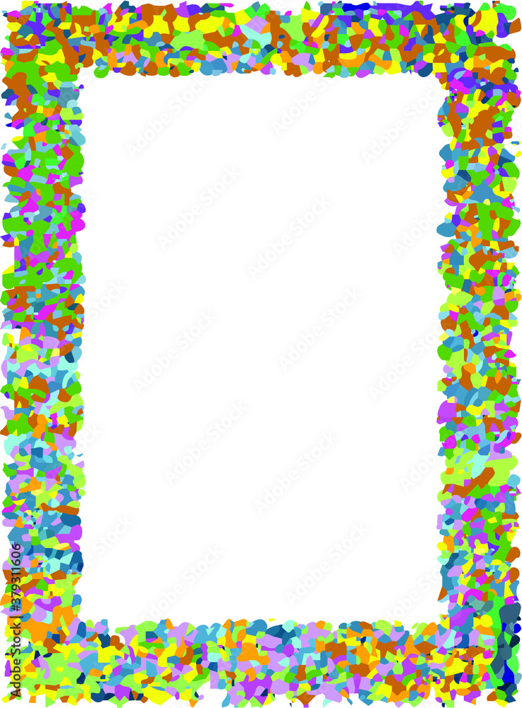 Color frame made of pixels with an abstract ornament Color frame made of pixels with an abstract ornament