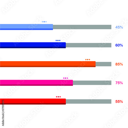 colorful loading and percent number, download, upload, share