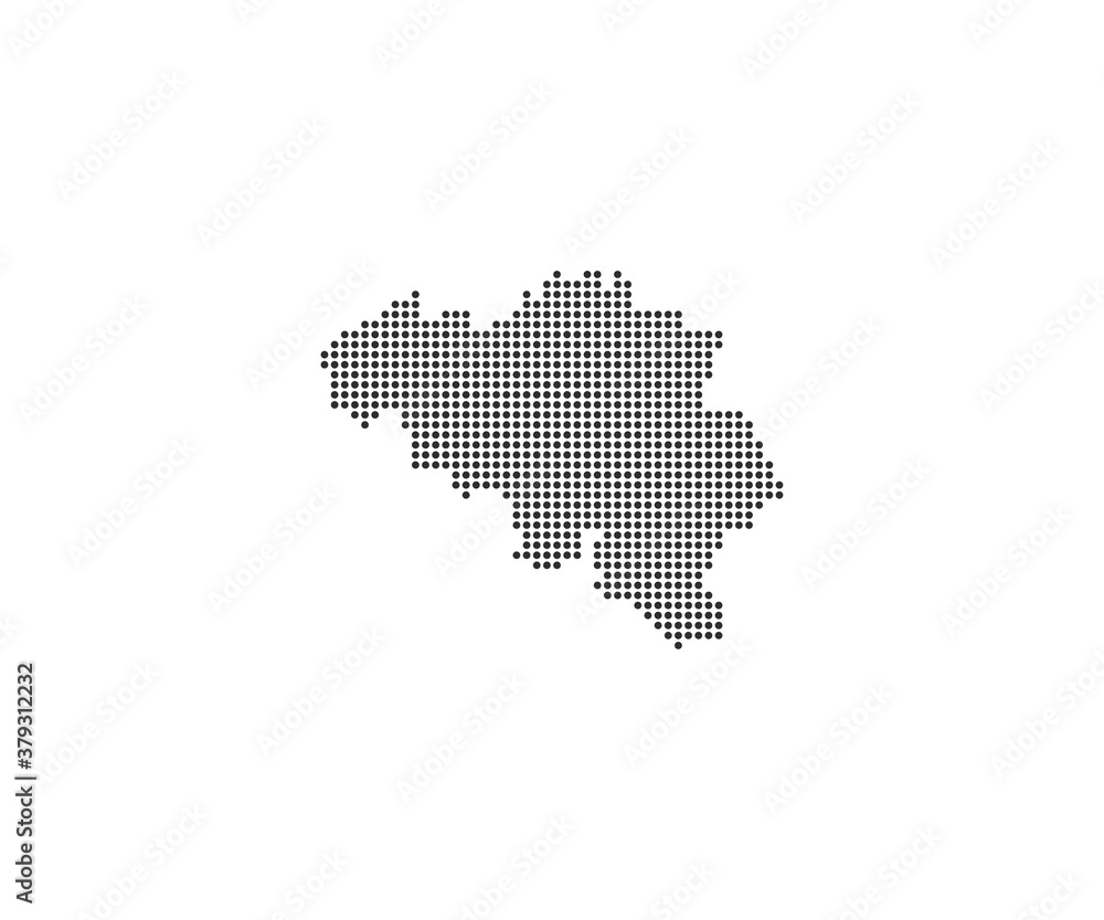 Belgium, country, dotted map on white background. Vector illustration.