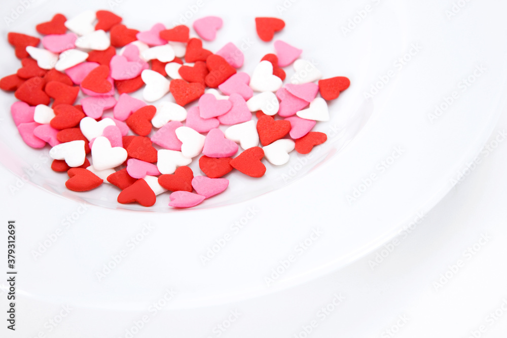heart shaped sweets on the plate heart shaped sweets on the plate