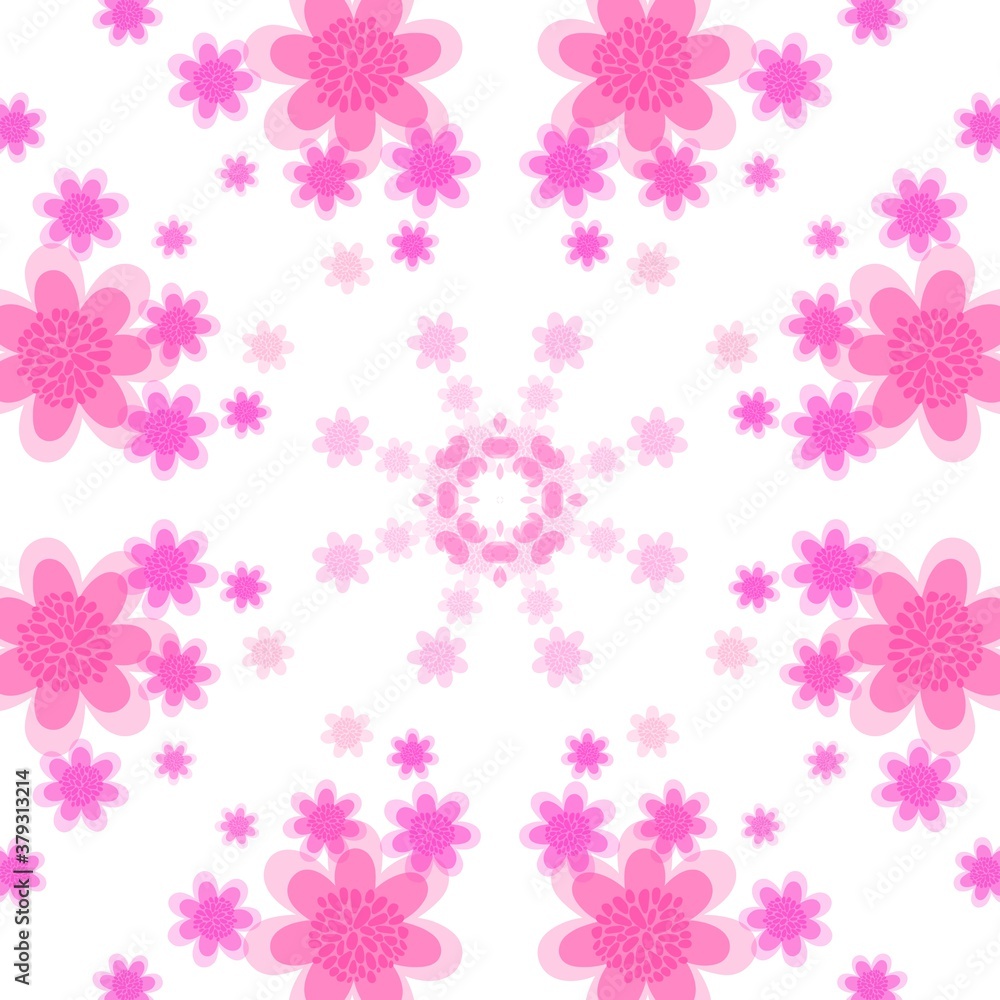 Symmetrical daisy flower illustration background Symmetrical daisy flower illustration background