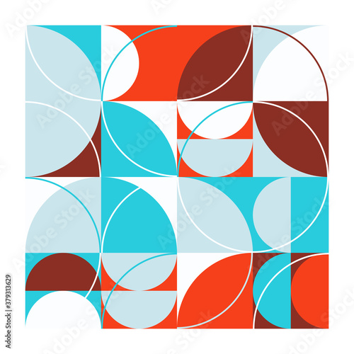 Modern Geometric Poster With Linear Shapes Design And Abstract Pattern Graphics