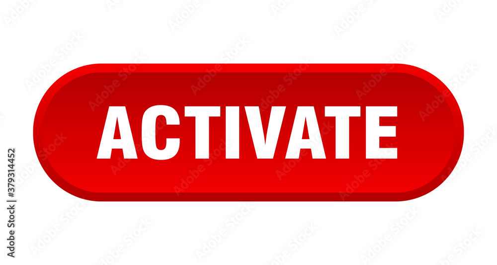activate button. rounded sign on white background activate button. rounded sign on white background
