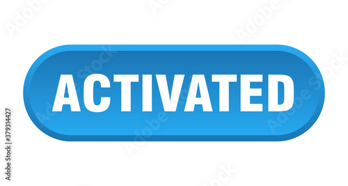 activated button. rounded sign on white background