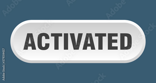 activated button. rounded sign on white background