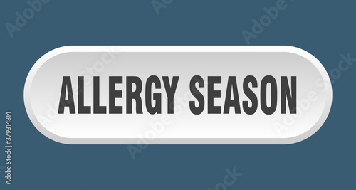 allergy season button. rounded sign on white background