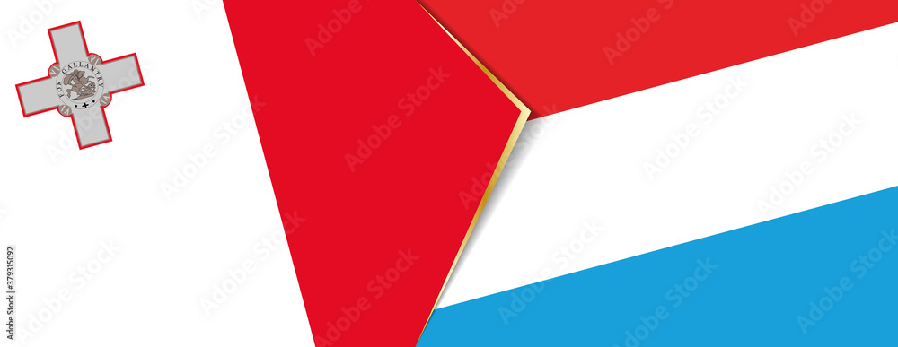 Malta and Luxembourg flags, two vector flags. Malta and Luxembourg flags, two vector flags.