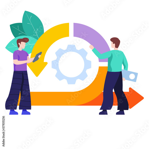 
Agile methodology vector in modern flat illustration 
