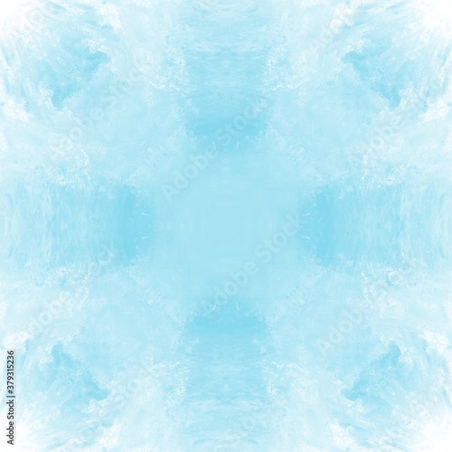 Symmetrical blue watercolor background with texture