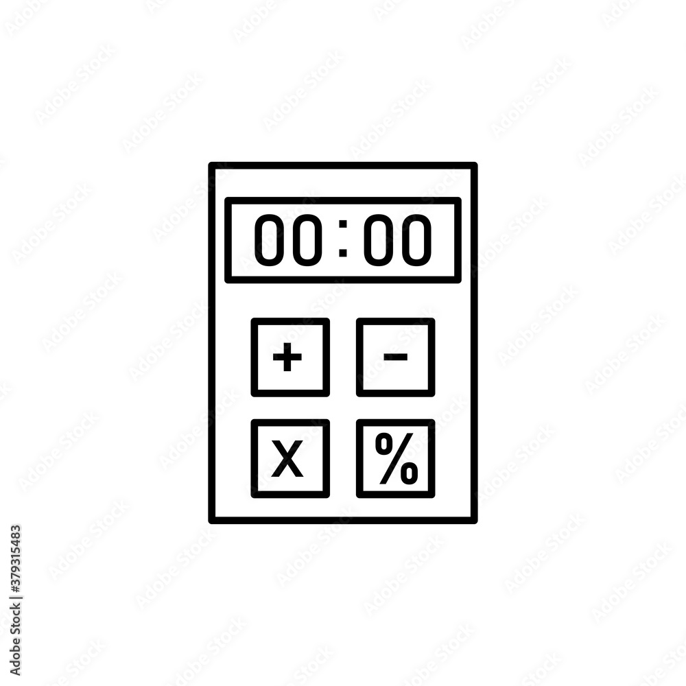 Calculator line icon, icon for education. Design template vector Calculator line icon, icon for education. Design template vector