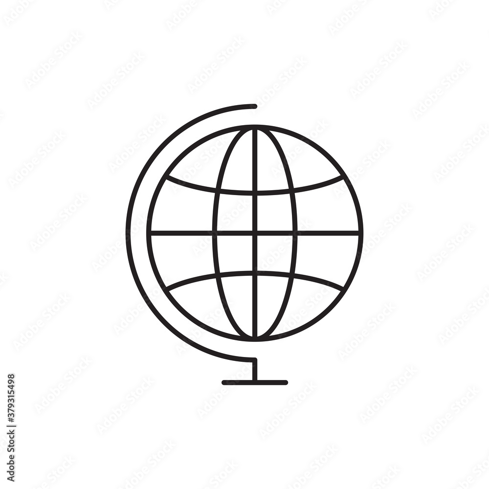 Earth line icon, icon for education. Design template vector Earth line icon, icon for education. Design template vector