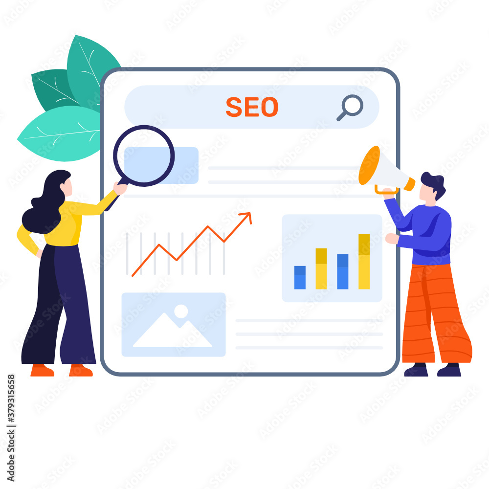 Editable illustration of seo marketing, flat vector style
Editable illustration of seo marketing, flat vector style