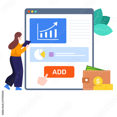 
Ppc design, pay per click concept in modern style 
