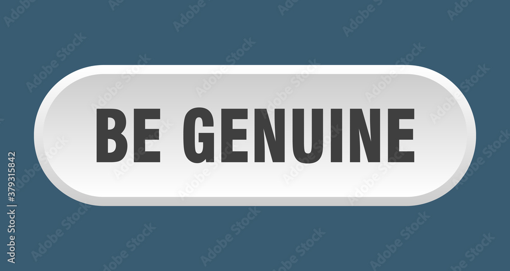 be genuine button. rounded sign on white background be genuine button. rounded sign on white background