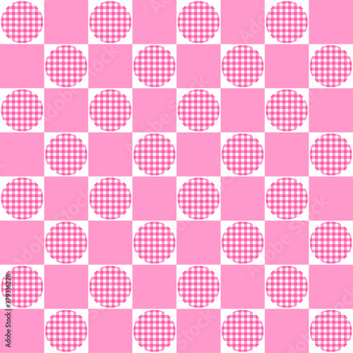 Pink polka dots seamless pattern background. Vector illustration.
