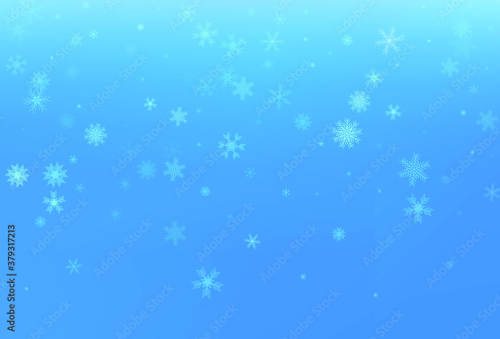 Falling silver snow flake vector