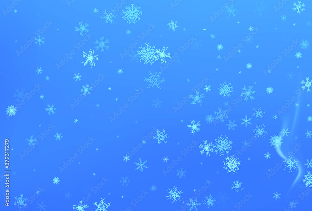 Falling silver snow flake vector