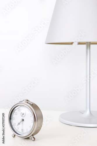 alarm clock and desk lamp